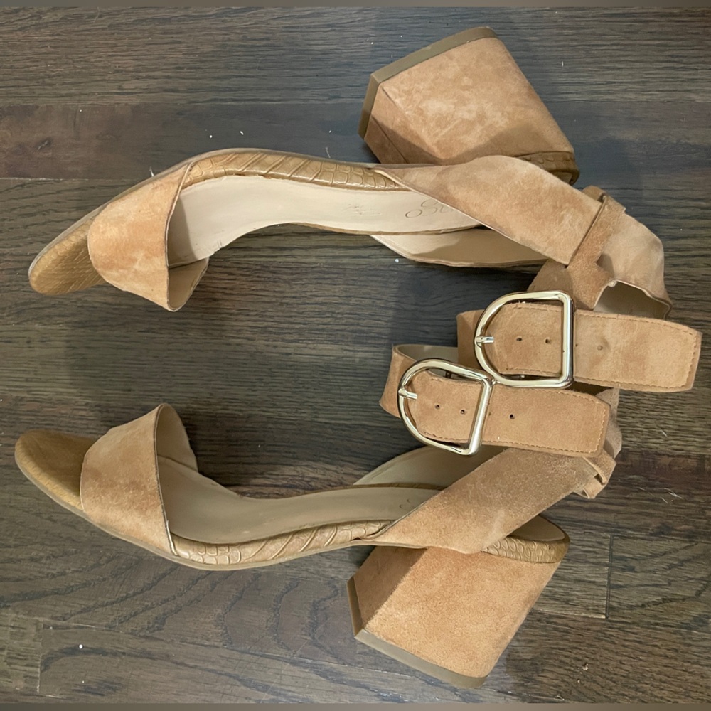 Franco Sarto Tan Block Heel Sandals Size 7M